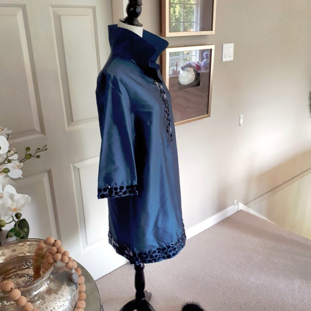 NWOT Mac & Jac blue, black embellished tunic dress, 12 - Picture 7 of 11